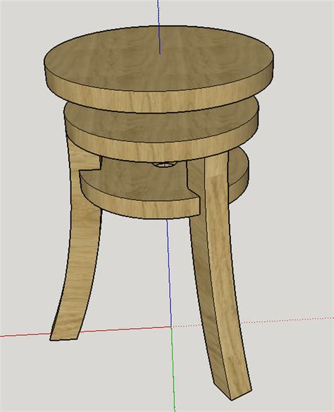 Plan Tabouret R Glable En Haut Avec Grosse Tige Filet E M Par