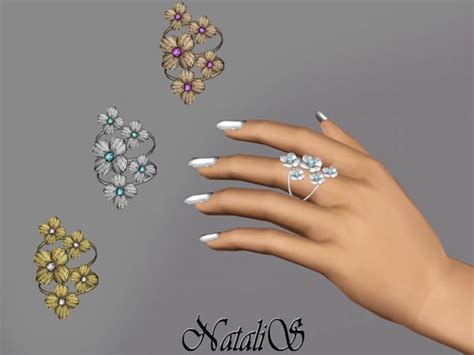 Natalis Ts Multi Flower Ring Ft Fa Flower Ring Ring Designs Rings