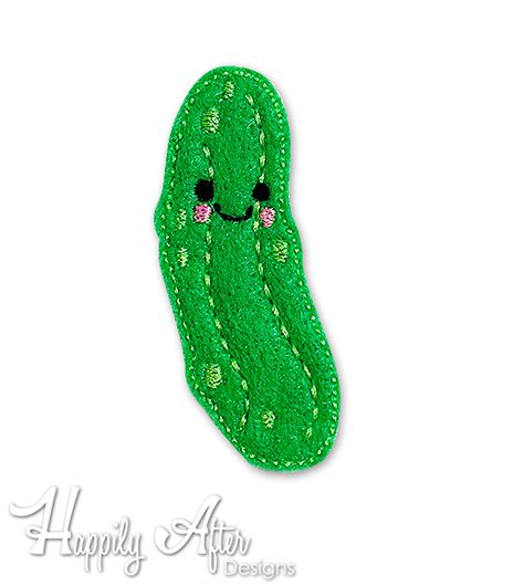 Kawaii Pickle Feltie Embroidery Design Happily After Designs