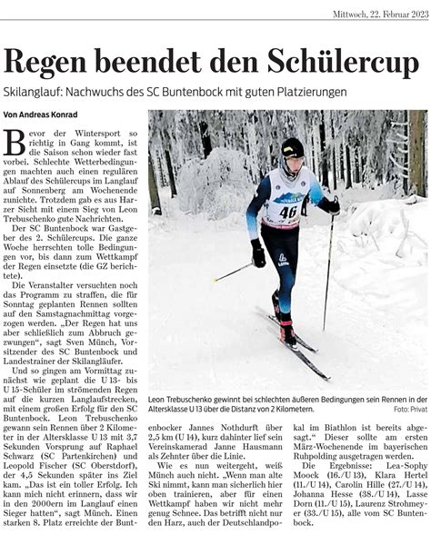 Dsv E Infra Sch Lercup Skilanglauf Ski Club Buntenbock Von E V