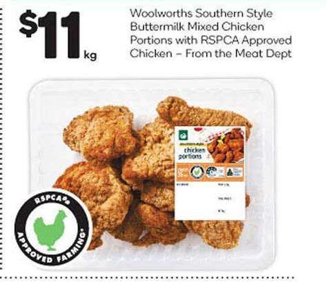 Woolworths Southern Style Buttermilk Mixed Chicken Portions With Rspca