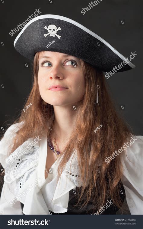 Art Portrait Beautiful Woman Ancient Piracy Stock Photo 41060998