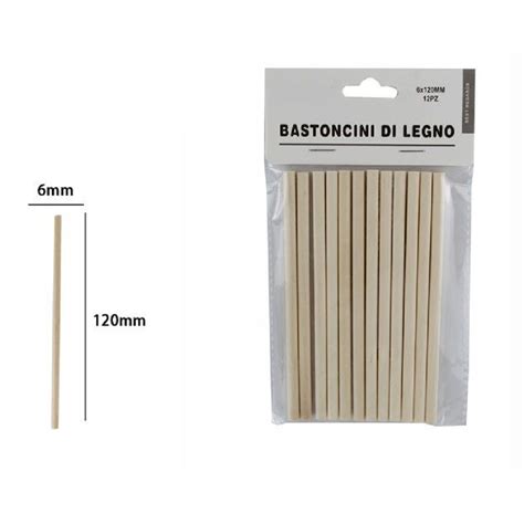 SET 12 BASTONCINI IN LEGNO LAVORETTI ATTIVITÀ CREATIVE 6X120MM 53864A