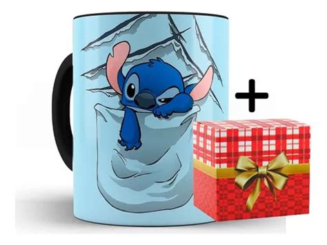 Caneca Lilo Stitch Personalizada C Nome Porcelana Caixa