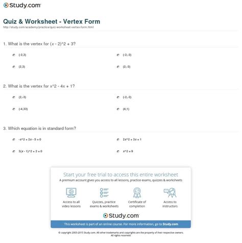 Vertex Form Practice Worksheet Answers What Makes Vertex — db-excel.com