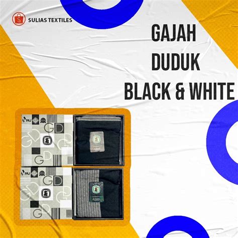 Kain Pelikat Gajah Duduk Black White Shopee Malaysia