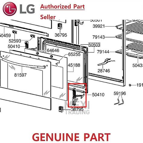 LG GENUINE OVEN PART EBZ60703825 Hinge Assembly Part