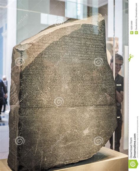 Rosetta Stone at British Museum in London, Hdr Editorial Stock Image - Image of range, stele ...