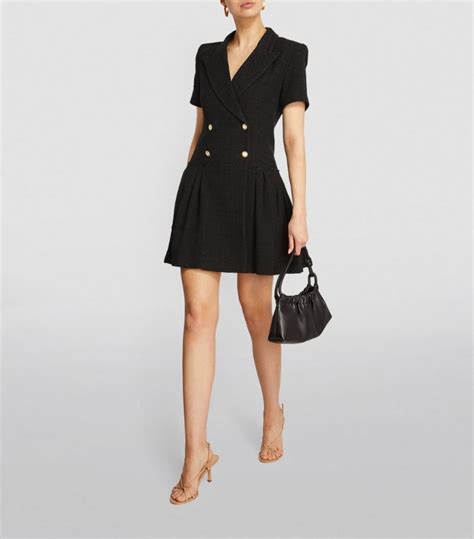 Womens Sandro Black Tweed Mini Dress Harrods Uk