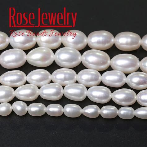 White Freshwater Cultivado Arroz Forma Loose Beads Real P Rola