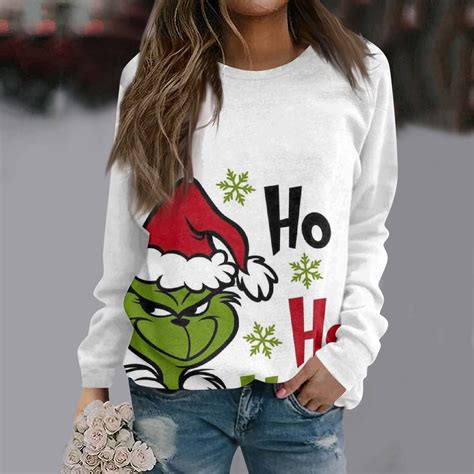 2024 Christmas Grinch Printing Sweatshirt Fashion Fancy Dress Long