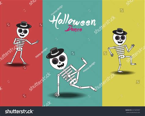 Set Dancing Skeleton Halloween Stock Vector Royalty Free 321925997