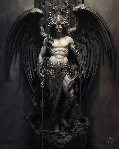 Statue of Lucifer Fallen Angel - 01 Digital Art by Midgard - Daniel Super - Fine Art America