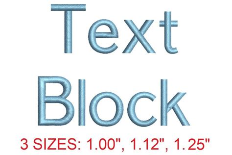 Text Block Embroidery Font Creative Fabrica