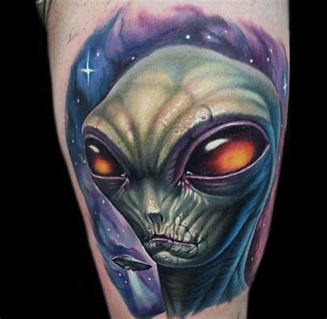 100 Ufo Tattoo Designs For Men Alien Abduction Ink