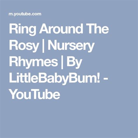 Ring Around The Rosy Nursery Rhymes By Littlebabybum Youtube