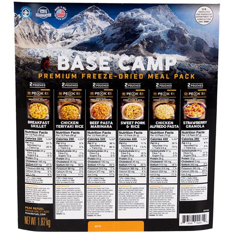 Peak Refuel Basecamp Premium Freeze Dried Meal Pack