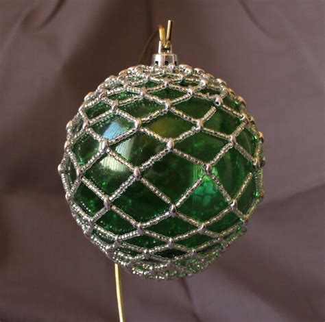 Custom 80mm Holiday Ornament With Seed Bead Net Design Etsy