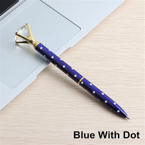 Genkky Kawaii Ballpoint Pen Big Gem Metal Ball Pen With Large Diamond