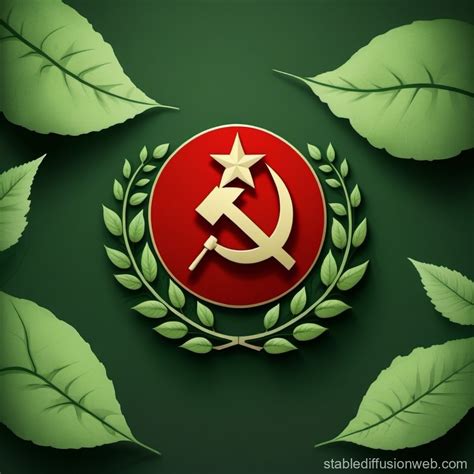 Green Hbtqi Leaves In Communism Logo Stable Diffusion Online