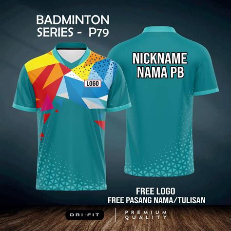 Jual Jersey Kaos Badminton Bulutangkis P79 Bisa Custom Nama Dan Logo