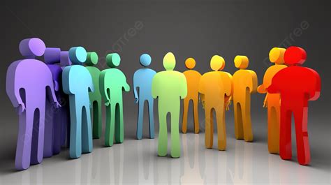 Group Of People In Various Colors Background 3d Business Communication