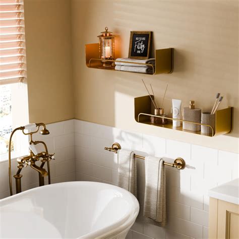 Rebrilliant Myreen Metal Wall Bathroom Shelves | Wayfair