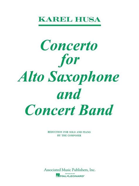 Husa Karel Concerto For Alto Saxophone And Concert Band Reduction