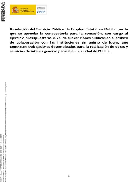 Completable En L Nea Resolucin Del Servicio Pblico De Empleo Estatal En