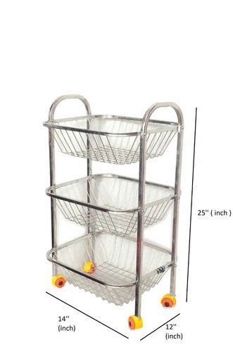 14x12x25 Inch Stainless Steel Fruit Vegetable Trolley At Rs 168 Piece