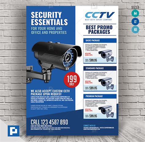 Surveillance Cctv System Flyer Psdpixel Brochure Design Template