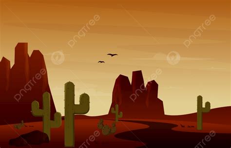 Camino Calle Desierto Pa S Cactus Viaje Vector Plano Dise O Ilustraci N