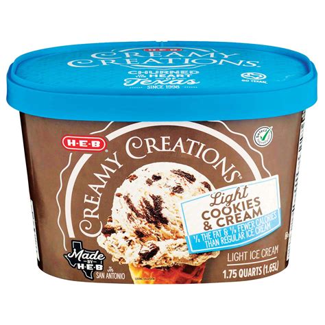 H E B Creamy Creations Churned Light Cookies Cream Ice Cream Shop