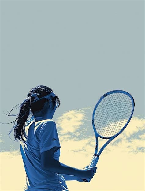 Vue D Un Joueur De Tennis Avec Un Effet De Style D Art Num Rique