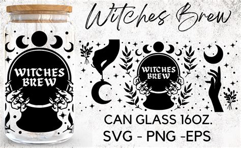 Witches Brew Can Glass Wrap Svg Graphic By Blacksnowshopth Creative