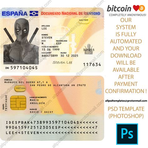 Spain Id Card Template All Psd Templates