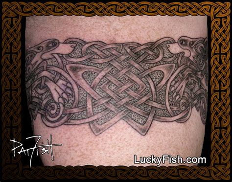 Celtic Tug of War Dog Tattoo Design — LuckyFish, Inc. and Tattoo Santa ...