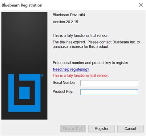 How To Register Revu Bluebeam Technical Support