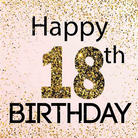 Happy 18th Bithday Gold ECard Send A Charity Card Birthday