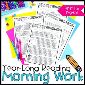 Reading Comprehension Morning Work By Ciera Harris Teaching Tpt