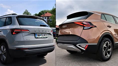 Kia Sportage Vs Skoda Karoq Revs Exterior Comparison By