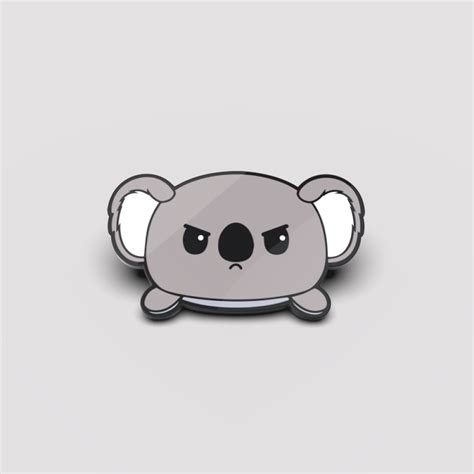 Angry Gray Koala Pin | Funny, cute, & nerdy pins - TeeTurtle