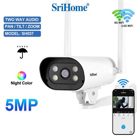 Sricam SriHome SH037 5MP QHD 5G WiFi Smart View CCTV Night Color Vision