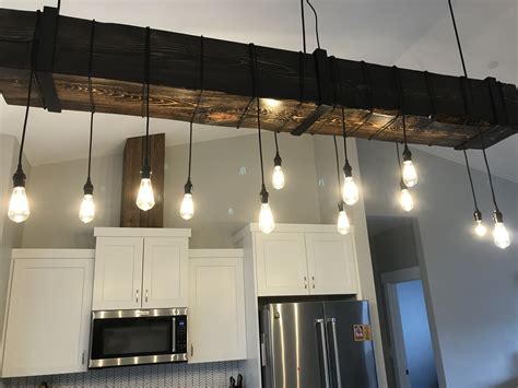 Wood Beam With Pendant Lights Wood Beams Ceiling Lights Pendant