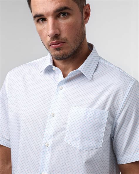 Riachuelo Camisa Social Masculina Regular Estampada Azul Claro