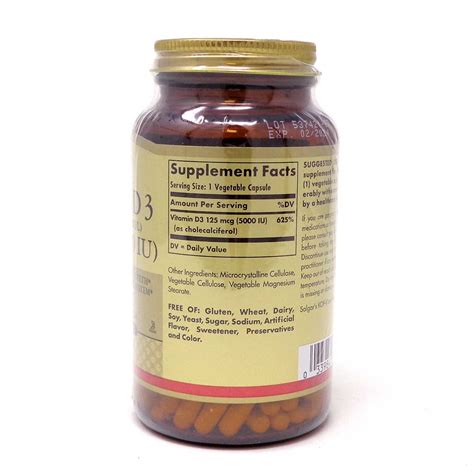 Solgar Vitamin D Cholecalciferol Iu Vegetable Capsules