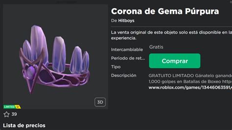 COMO CONSEGUIR Corona de Gema Púrpura COMPLETAMENTE GRATIS EN ROBLOX