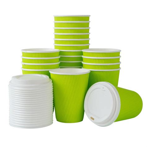 Restaurantware Ripple Wall Hot Paper Cups With White Lid Oz Delivery Or Pickup Near Me