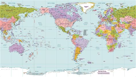 Political world map America centered Patterson projection 28168225 ...