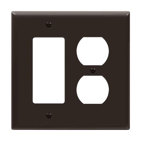 Enerlites Combination Duplex Receptacle Outlet Decorator Switch Wall Plate Mid Size 2 Gang